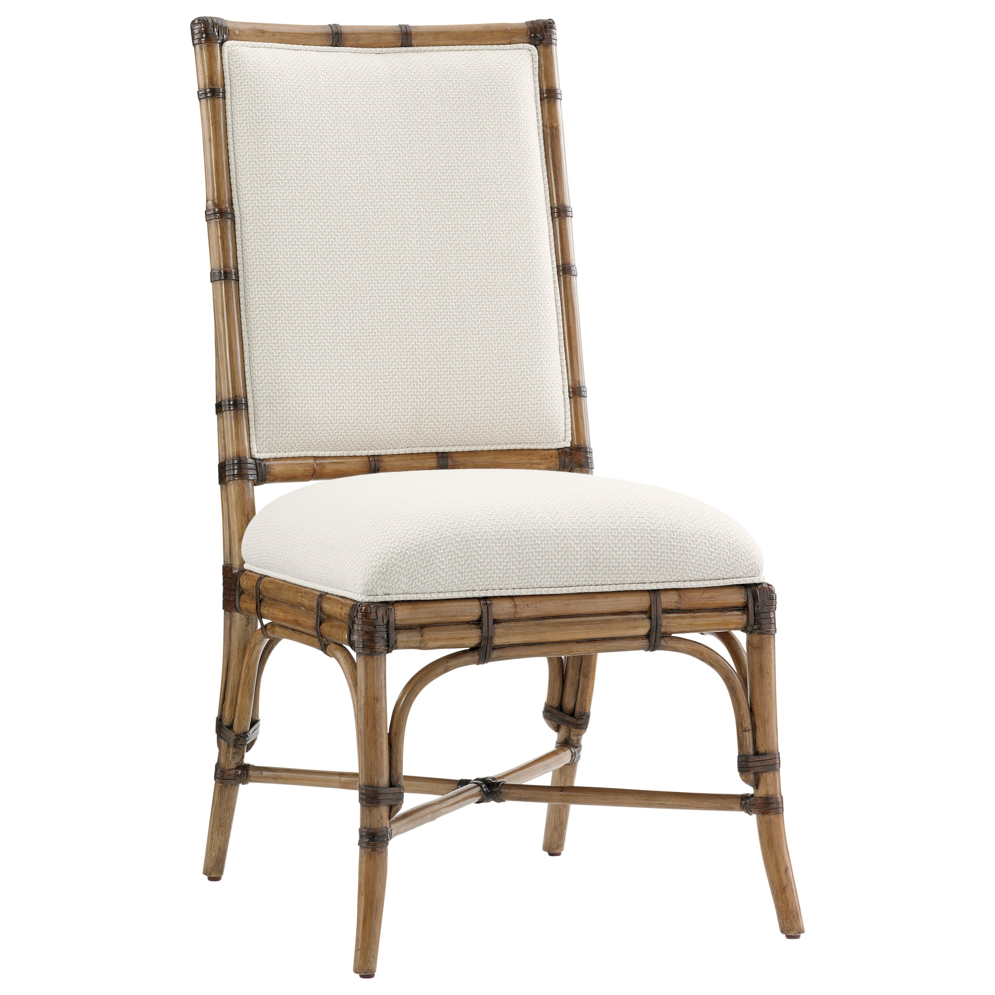 Tommy Bahama Home Twin Palms Summer Isle Upholstered Side Chair in Sand Dollar Fabric